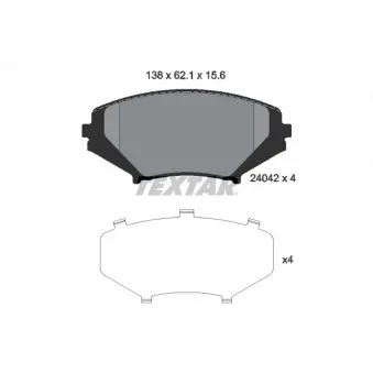 Jeu de 4 plaquettes de frein avant TEXTAR OEM F1YA3323ZB