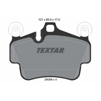 TEXTAR 2404901 - Jeu de 4 plaquettes de frein arrière