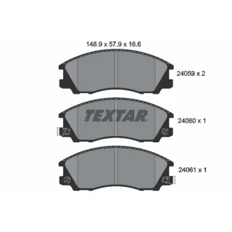 TEXTAR 2405901 - Jeu de 4 plaquettes de frein avant