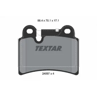 TEXTAR 2409701 - Jeu de 4 plaquettes de frein arrière