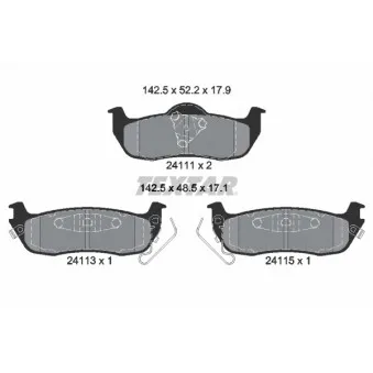 TEXTAR 2411101 - Jeu de 4 plaquettes de frein avant