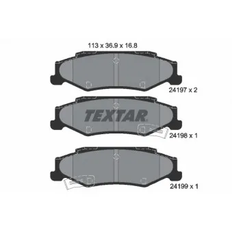 TEXTAR 2419701 - Jeu de 4 plaquettes de frein arrière