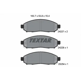 Jeu de 4 plaquettes de frein avant TEXTAR OEM D1060JR70A