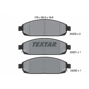 TEXTAR 2425001 - Jeu de 4 plaquettes de frein avant