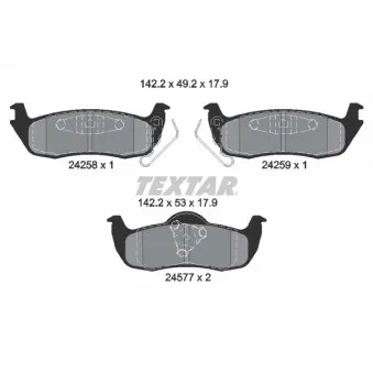 TEXTAR 2425801 - Jeu de 4 plaquettes de frein arrière