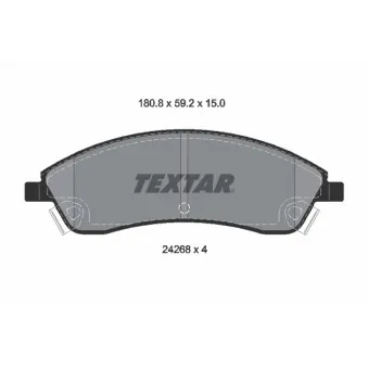 Jeu de 4 plaquettes de frein avant TEXTAR OEM 18047994