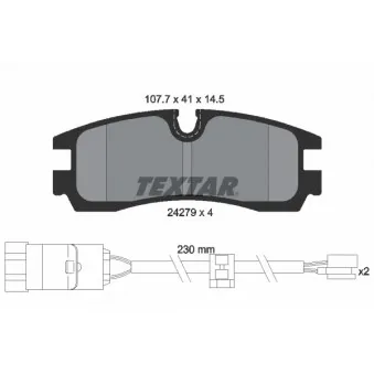 Jeu de 4 plaquettes de frein arrière TEXTAR OEM 1802618