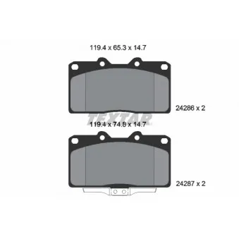 TEXTAR 2428601 - Jeu de 4 plaquettes de frein avant