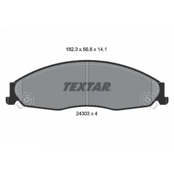 TEXTAR 2430301 - Jeu de 4 plaquettes de frein avant