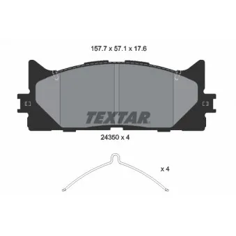 TEXTAR 2435001 - Jeu de 4 plaquettes de frein avant