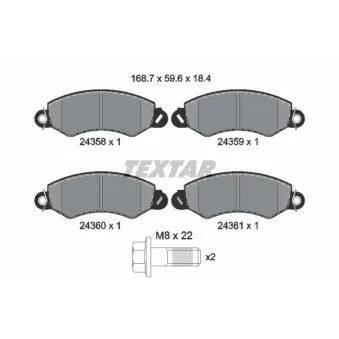 Jeu de 4 plaquettes de frein avant TEXTAR OEM 545990001