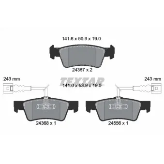 Jeu de 4 plaquettes de frein arrière TEXTAR OEM 7l6698451