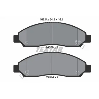 TEXTAR 2437001 - Jeu de 4 plaquettes de frein avant