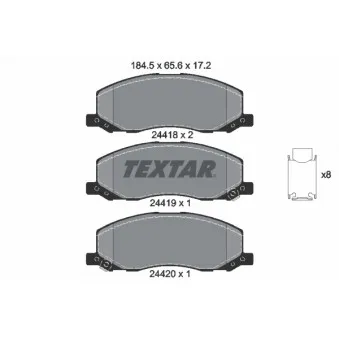 Jeu de 4 plaquettes de frein avant TEXTAR OEM 13237752