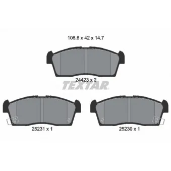 Jeu de 4 plaquettes de frein avant TEXTAR OEM 1V6P3328Z