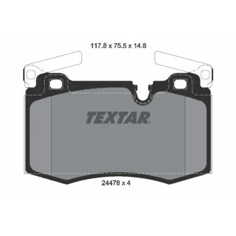 Jeu de 4 plaquettes de frein avant TEXTAR OEM 34116778719