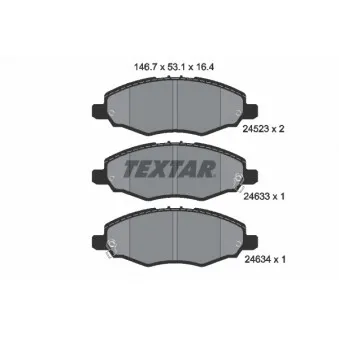 Jeu de 4 plaquettes de frein avant TEXTAR 2452301 pour CITROEN C4 2.5 D-4D - 88cv