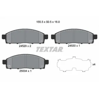 Jeu de 4 plaquettes de frein avant TEXTAR OEM 4605a284