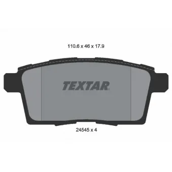 TEXTAR 2454501 - Jeu de 4 plaquettes de frein arrière