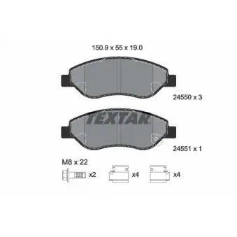 Jeu de 4 plaquettes de frein avant TEXTAR OEM 1605228