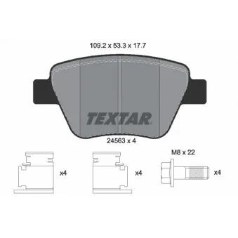 TEXTAR 2456301 - Jeu de 4 plaquettes de frein arrière