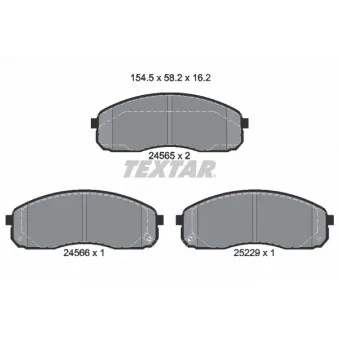 Jeu de 4 plaquettes de frein avant TEXTAR OEM 0K58A3323Z