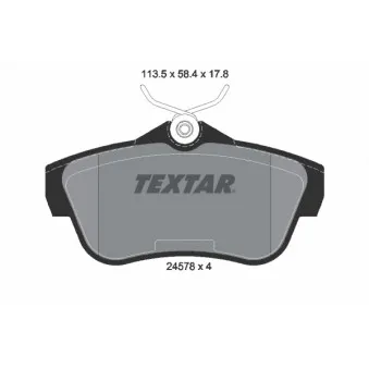 TEXTAR 2457803 - Jeu de 4 plaquettes de frein arrière