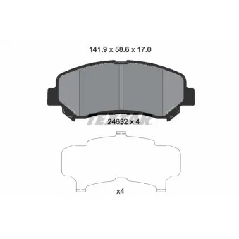 TEXTAR 2463201 - Jeu de 4 plaquettes de frein avant