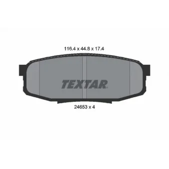 TEXTAR 2465301 - Jeu de 4 plaquettes de frein arrière