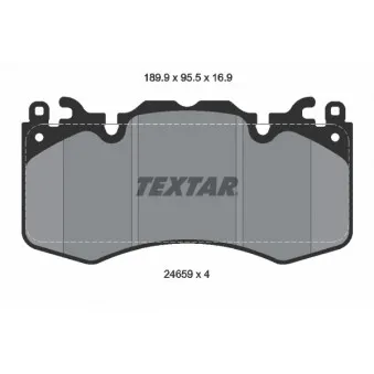 Jeu de 4 plaquettes de frein avant TEXTAR OEM LR064181