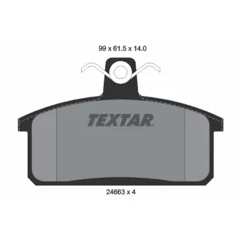 TEXTAR 2466301 - Jeu de 4 plaquettes de frein avant