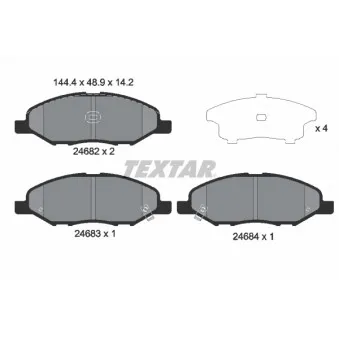 Jeu de 4 plaquettes de frein avant TEXTAR OEM D10601JY00