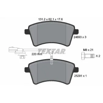 Jeu de 4 plaquettes de frein avant TEXTAR OEM 410605649R