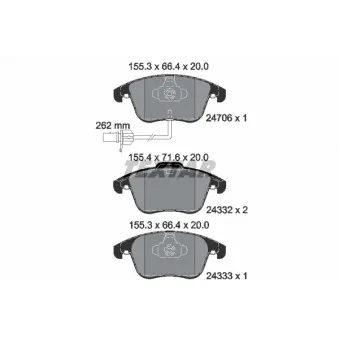 Jeu de 4 plaquettes de frein avant TEXTAR OEM L8K0698151F