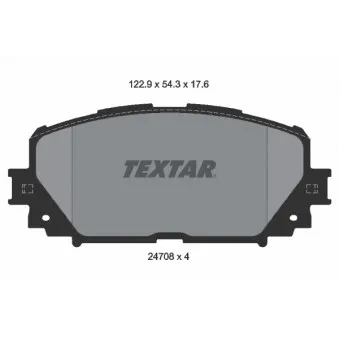 TEXTAR 2470801 - Jeu de 4 plaquettes de frein avant