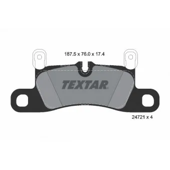 TEXTAR 2472102 - Jeu de 4 plaquettes de frein arrière