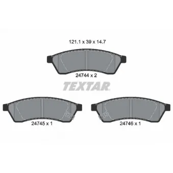 Jeu de 4 plaquettes de frein arrière TEXTAR OEM 5550086Z00