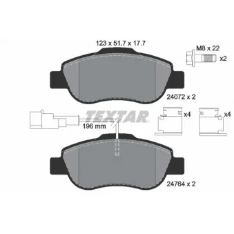 TEXTAR 2476401 - Jeu de 4 plaquettes de frein avant