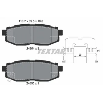 TEXTAR 2485401 - Jeu de 4 plaquettes de frein arrière