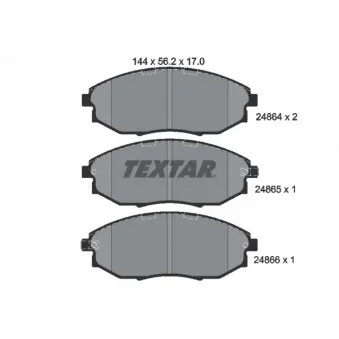 TEXTAR 2486401 - Jeu de 4 plaquettes de frein avant