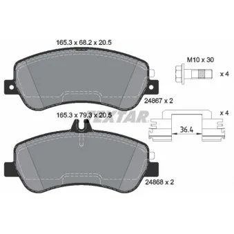 Jeu de 4 plaquettes de frein avant TEXTAR OEM A0054206320