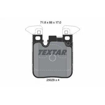 TEXTAR 2502902 - Jeu de 4 plaquettes de frein arrière