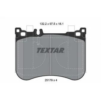 TEXTAR 2517901 - Jeu de 4 plaquettes de frein avant