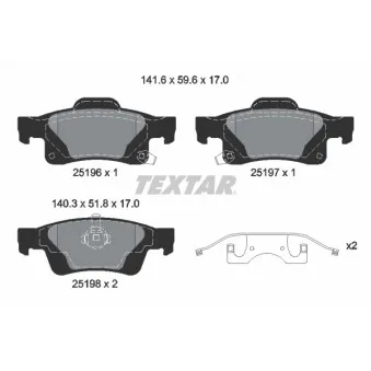 TEXTAR 2519603 - Jeu de 4 plaquettes de frein arrière