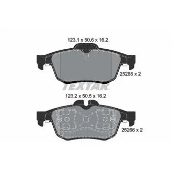 Jeu de 4 plaquettes de frein arrière TEXTAR OEM 440602154R
