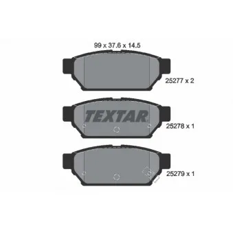 Jeu de 4 plaquettes de frein avant TEXTAR OEM MN116770