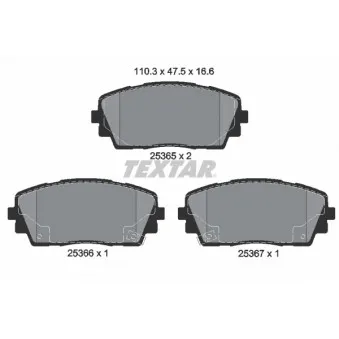 Jeu de 4 plaquettes de frein avant TEXTAR OEM S581011YA35