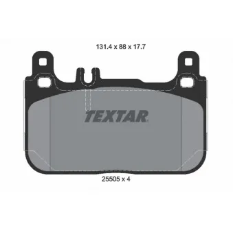 TEXTAR 2550501 - Jeu de 4 plaquettes de frein avant