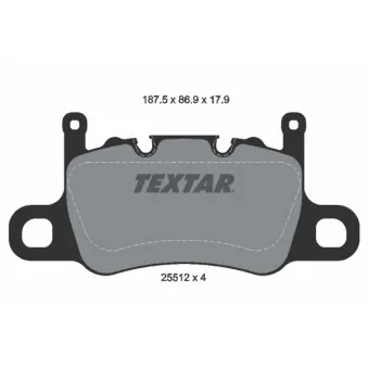 TEXTAR 2551203 - Jeu de 4 plaquettes de frein arrière