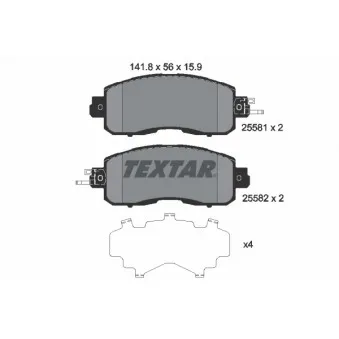 Jeu de 4 plaquettes de frein avant TEXTAR OEM D10603TA0A